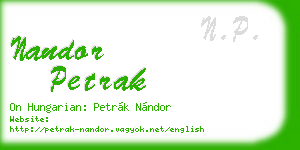 nandor petrak business card